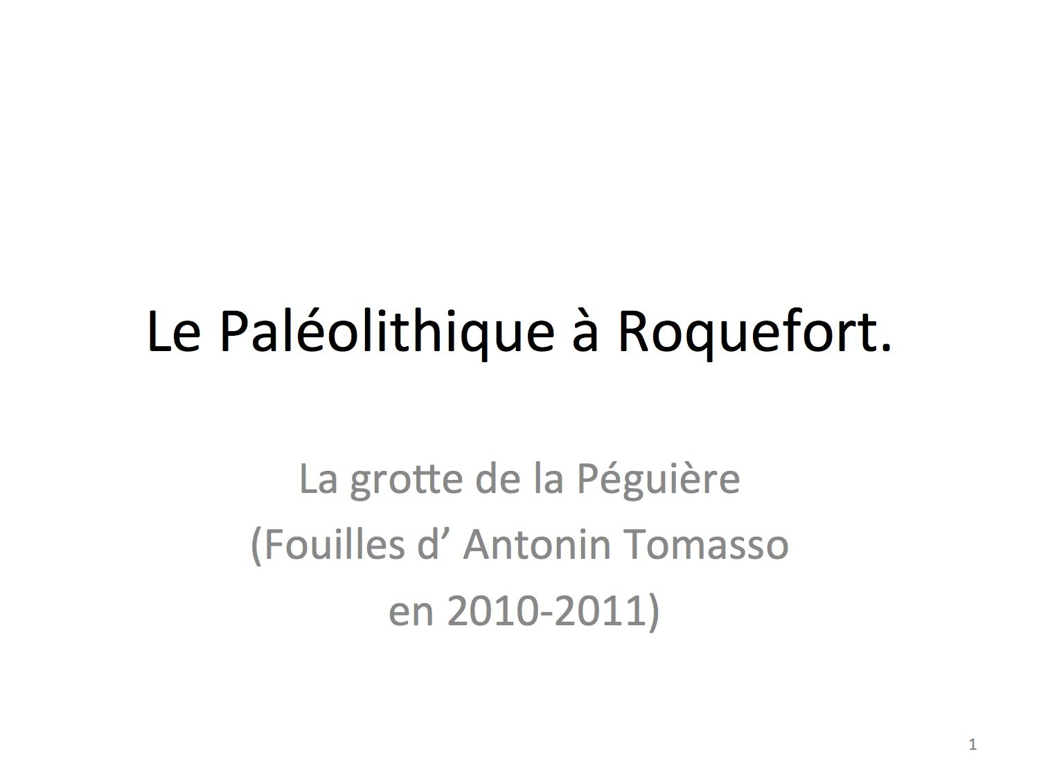 Le Paléolithique à Roquefort